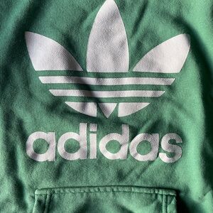 Adidas Green and White Sweater